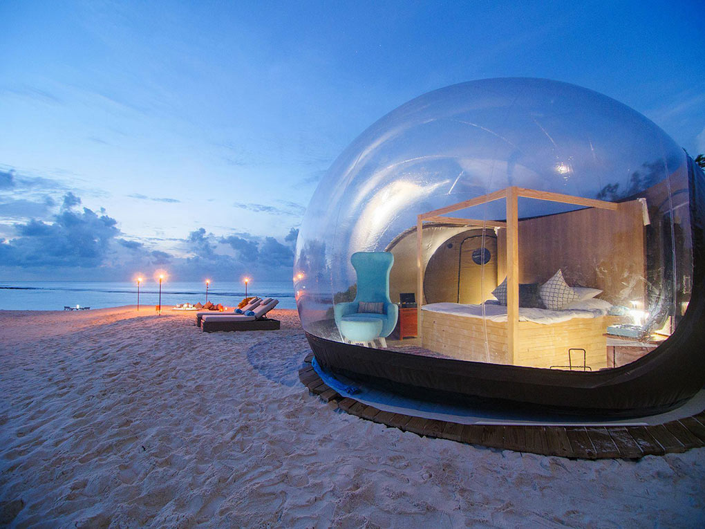 Finolhu, bubble tent, The Maldives